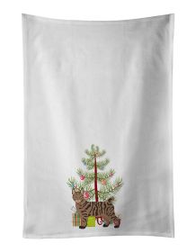 NEW Pixie Bob Cat Christmas Kitchen Towel Set of 2 White Dish Towels Decorative Bathroom Hand towel for Hand, Face, Hair, Yoga, Tea, Dishcloth
